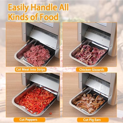 Electric Meat Slicer for Home Kitchen, Adjustable Thickness, Stainless Steel Blade