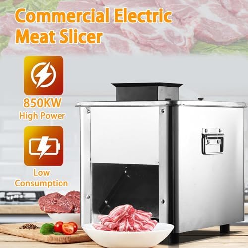 Electric Meat Slicer for Home Kitchen, Adjustable Thickness, Stainless Steel Blade