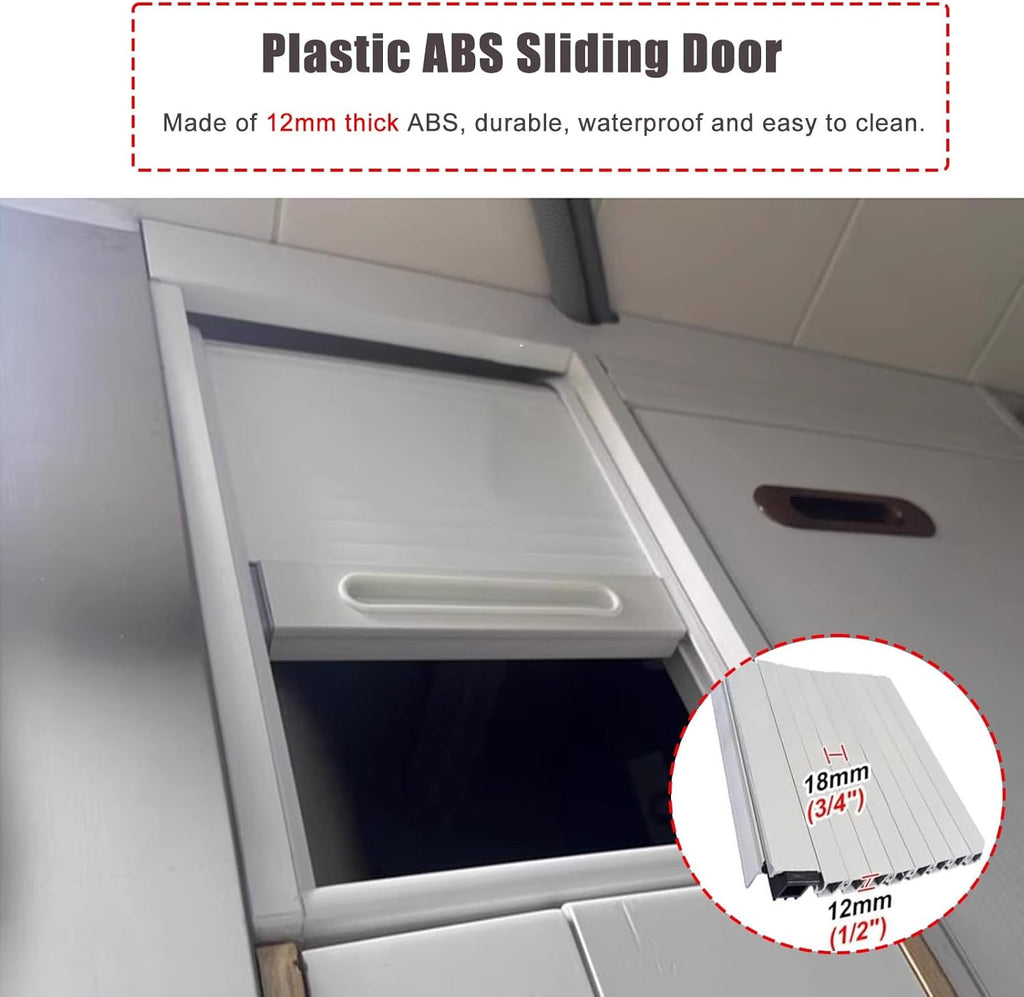 Flexible Roll-Up Cabinet Door for Storage & Closets