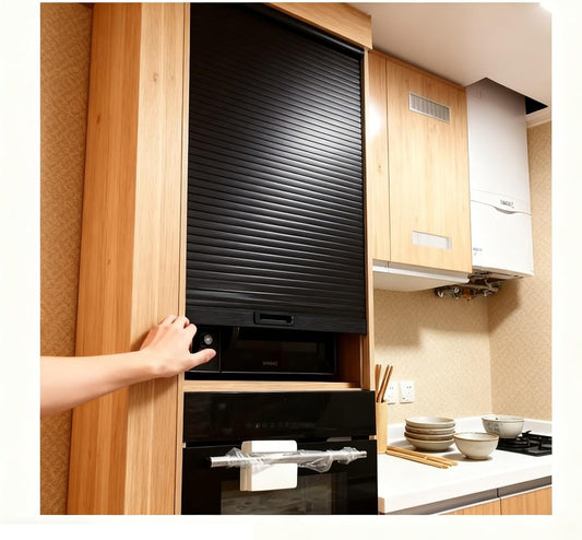 Flexible Roll-Up Cabinet Door for Storage & Closets