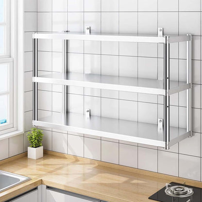 3-Tier Wall Mounted Stainless Steel Shelf
