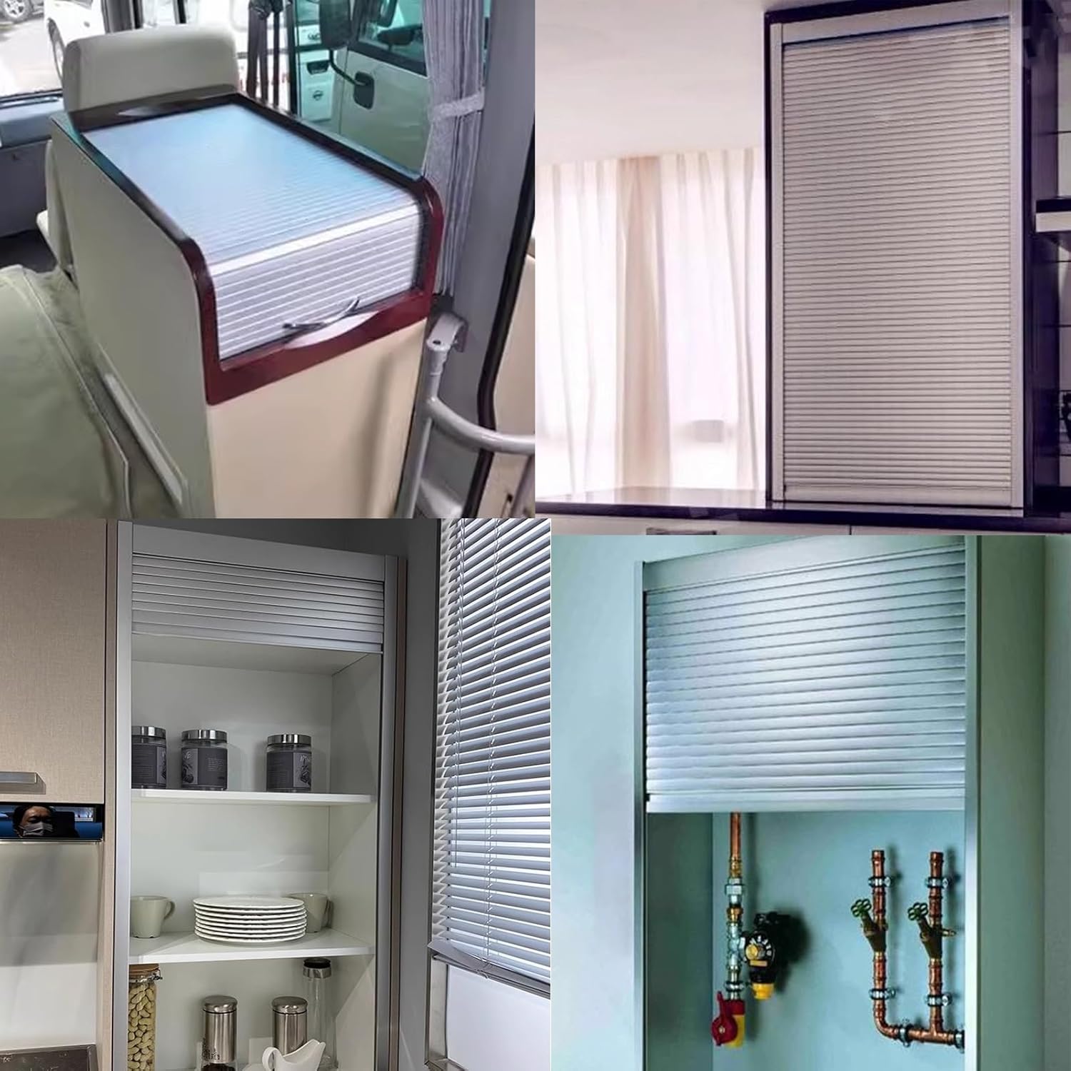 Flexible Roll-Up Cabinet Door for Storage & Closets