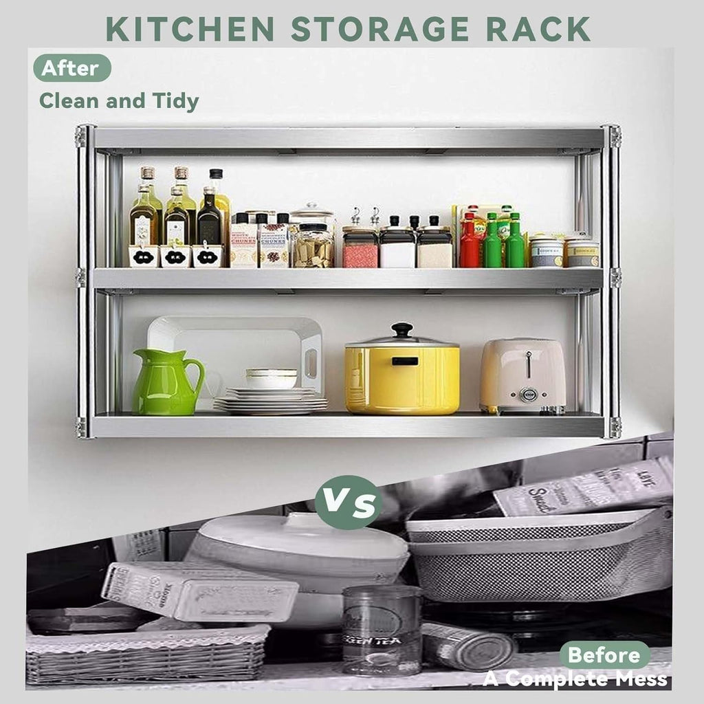 3-Tier Wall Mounted Stainless Steel Shelf