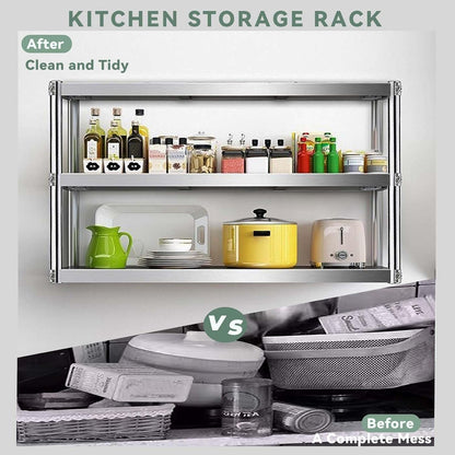 3-Tier Wall Mounted Stainless Steel Shelf
