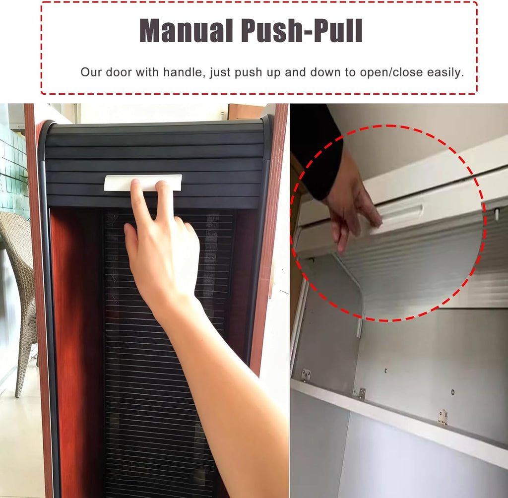 Flexible Roll-Up Cabinet Door for Storage & Closets