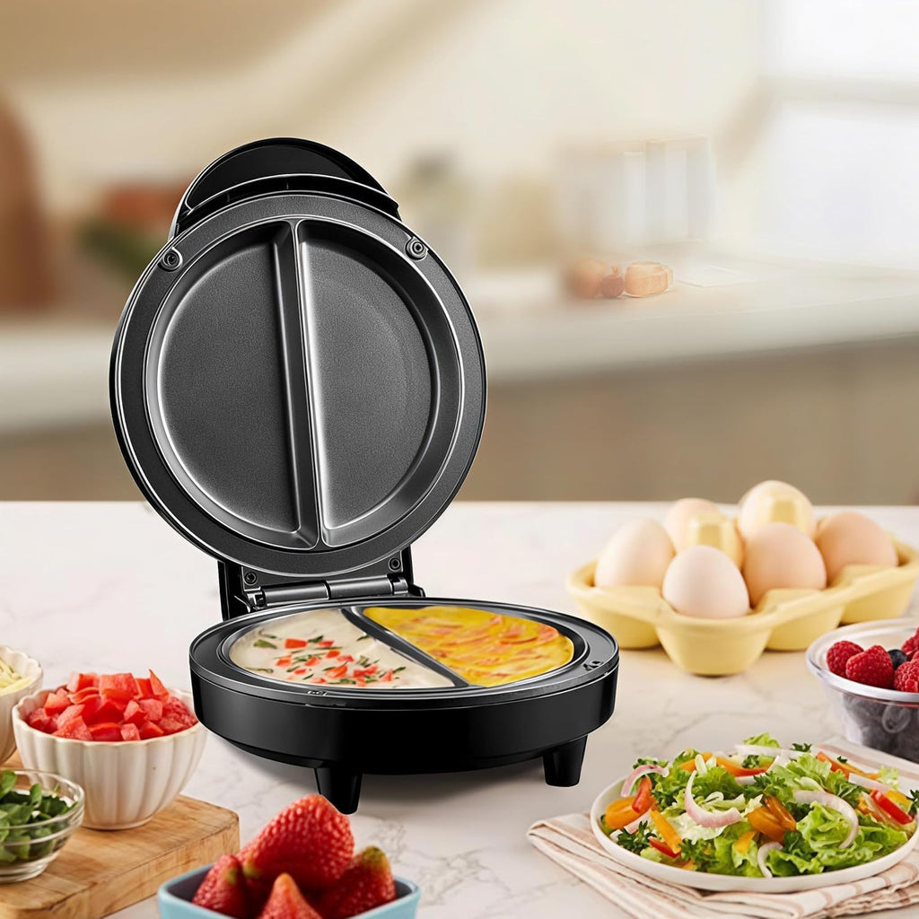 Dual-Zone Electric Omelette Maker – Scald-Proof Breakfast Appliance